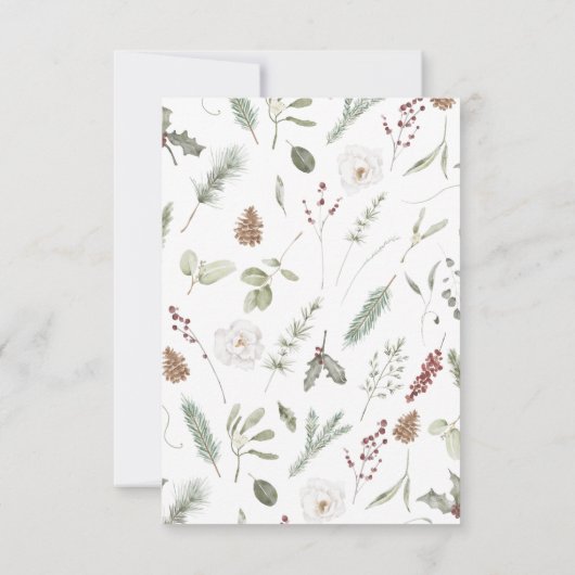 Rustikale Red Hand Letted Winter Wedding QR UAWG RSVP Karte (Rückseite)