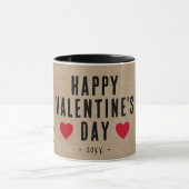 Rustikale Red Hearts Happy Valentine's Day Boyfrie Tasse (Zentrum)