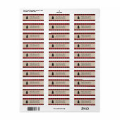 Rustikale Red Kariert Holiday Address Labels (Vorne)