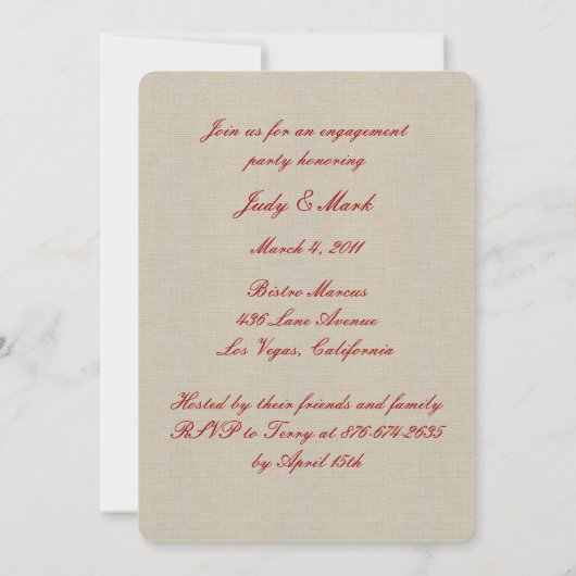 Rustikale Red Mason Jars Engagement Party einladen Einladung (Rückseite)