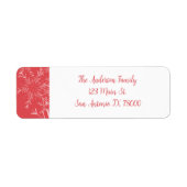 Rustikale Red Snowflake Rücksendeadresse (Vorne)