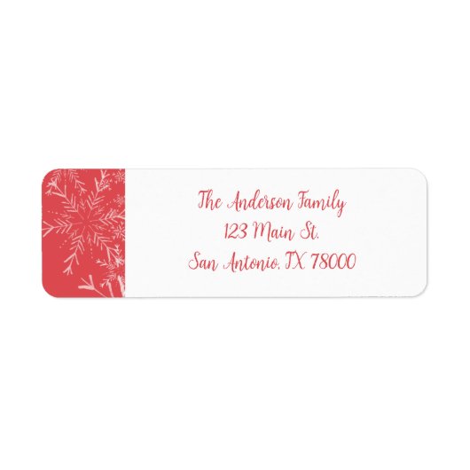 Rustikale Red Snowflake Rücksendeadresse (Vorne)