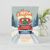 Rustikale Red Truck Weihnachtskarte Feiertagskarte (Stehend Vorderseite)