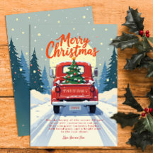 Rustikale Red Truck Weihnachtskarte