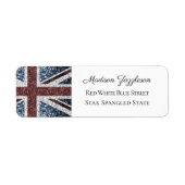 Rustikale Red White Blue Glitzern UK-Flagge (Vorne)