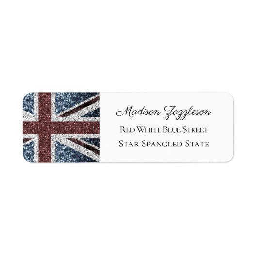 Rustikale Red White Blue Glitzern UK-Flagge (Vorne)