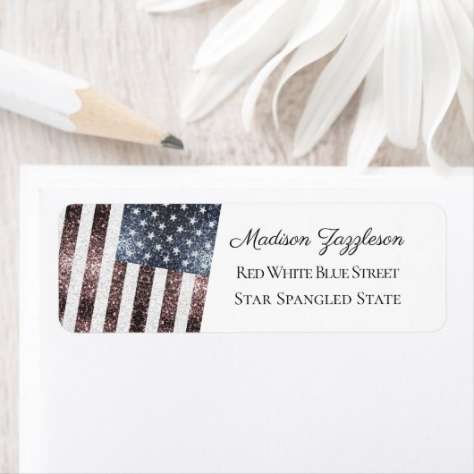 Rustikale Red White Blue Glitzern USA Flagge (Insitu)