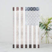 Rustikale Red White Blue Glitzern USA Flagge Briefpapier (Stehend Vorderseite)