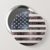 Rustikale Red White Blue Glitzern USA Flagge Button (Vorne & Hinten)