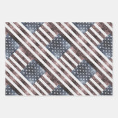 Rustikale Red White Blue Glitzern USA Flagge Geschenkpapier Set (Vorderseite 3)