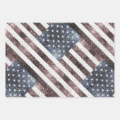 Rustikale Red White Blue Glitzern USA Flagge Geschenkpapier Set (Vorderseite 2)