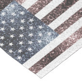 Rustikale Red White Blue Glitzern USA Flagge Kurzer Tischläufer (Ecke)