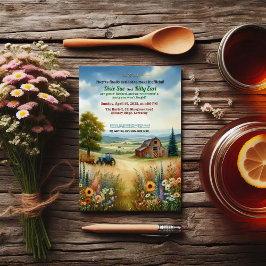 Rustikale Redneck Landschaft Hochzeit Einladung