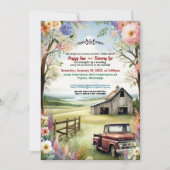 Rustikale Redneck Landschaft Hochzeit Einladung (Vorderseite)