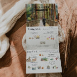 Rustikale Redwood Forest Wedding Dreifach Gefaltete Einladung<br><div class="desc">Set den Ton für Ihren besonderen Tag mit dieser bezaubernden Rustikalen Redwood Forest Wedding Tri-Fold Einladung. Diese Einladung, die die natürliche Schönheit der großen Außenwelt feiern soll, enthält eine atemberaubende Aquarelldarstellung von mächtigen Rotwäldern, die Romantik und zeitlosen Charme hervorruft. Dieses dreiseitige Design ist ideal für Naturliebhaber, die eine Waldlandschaft, eine...</div>