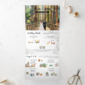 Rustikale Redwood Forest Wedding Dreifach Gefaltete Einladung (Innenseite)