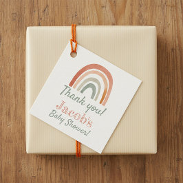 Rustikale Regenbogenbaby-Dusche Danke Geschenkanhänger