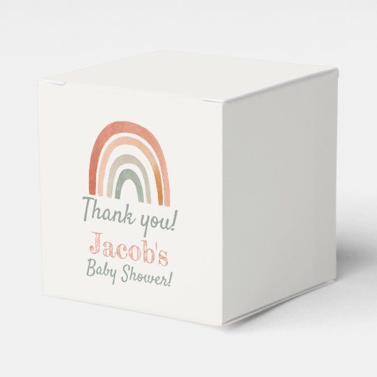 Rustikale Regenbogenbaby-Dusche Danke Geschenkschachtel (Vorderseite)