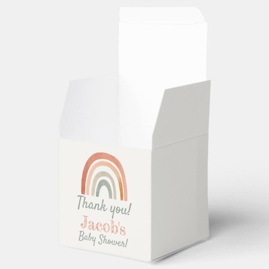 Rustikale Regenbogenbaby-Dusche Danke Geschenkschachtel (Geöffnet)