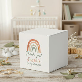 Rustikale Regenbogenbaby-Dusche Danke Geschenkschachtel