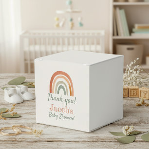 Rustikale Regenbogenbaby-Dusche Danke Geschenkschachtel