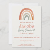 Rustikale Regenbogenbrause minimalistisch einladen Einladung (Vorderseite)