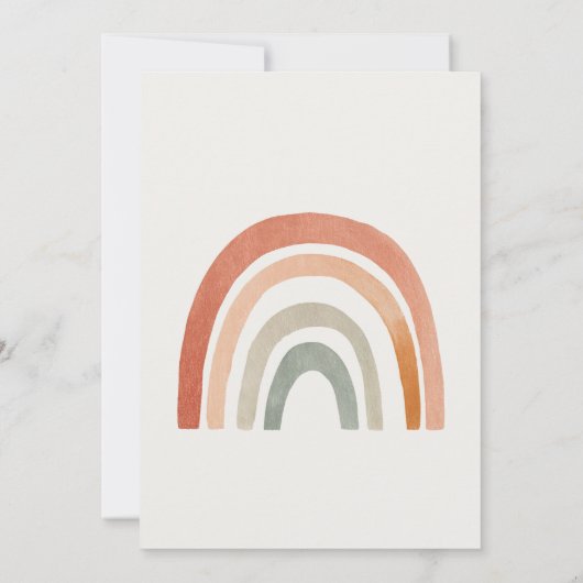 Rustikale Regenbogenbrause minimalistisch einladen Einladung (Rückseite)