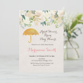 Rustikale Regenschirm-April-Dusche Bring kann Einladung (Stehend Vorderseite)