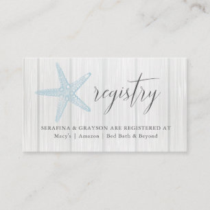 Rustikale Registrierung Beilage Blue Starfish einf Begleitkarte