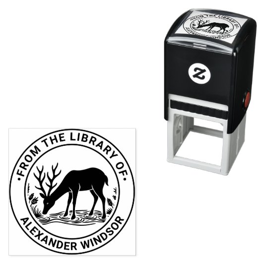 Rustikale Rehe Trinkwasserbibliothek Buchname Permastempel (Beispiel)