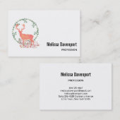 Rustikale Reindeer Boho Wasserfarben-Visitenkarte Visitenkarte (Vorne/Hinten)