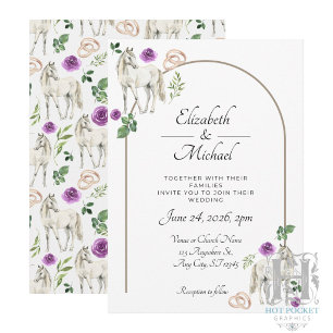 Rustikale Reiterei Blumen Hochzeitseinladung in Li Einladung