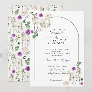 Rustikale Reiterei Blumen Hochzeitseinladung in Li Einladung