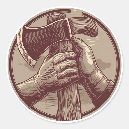 Rustikale Relikte Runder Aufkleber (Vorderseite)