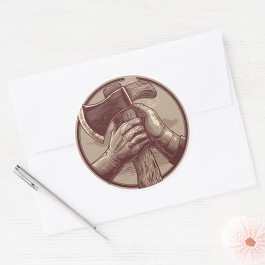 Rustikale Relikte Runder Aufkleber (Umschlag)