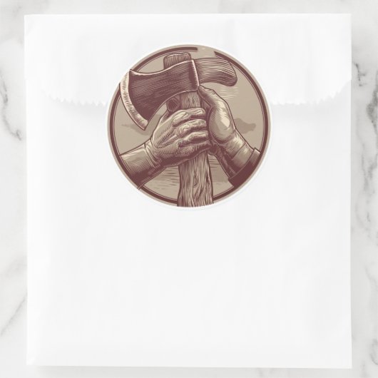 Rustikale Relikte Runder Aufkleber (Tasche)