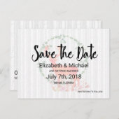 Rustikale Rentier- und Birkenbäume-Hochzeit STD Ankündigungspostkarte (Vorne/Hinten)