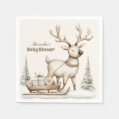 Rustikale Rentier Winter Baby Dusche Serviette (Vorderseite)