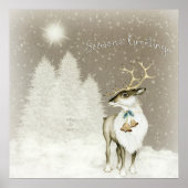 Rustikale Rentiere im Winter Poster (Vorne)