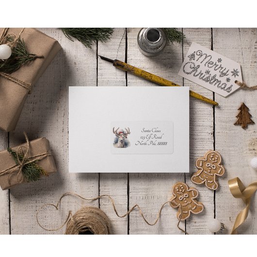 Rustikale Rentierweihnacht, Brauch Adressaufkleber