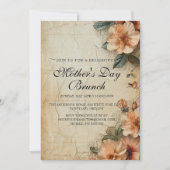 Rustikale Retro-Art Muttertag Einladung (Vorderseite)