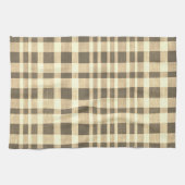 Rustikale Retro-Beige-Braun-Textur-Karomuster Geschirrtuch (Horizontal)