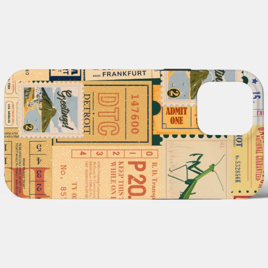 Rustikale Retro-Briefmarke Klassische Zeitung West Case-Mate iPhone Hülle (Rückseite (Horizontal))