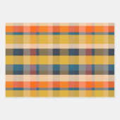 Rustikale Retro Moderne Kariert- & Streifenmuster Geschenkpapier Set (Vorderseite 3)