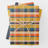 Rustikale Retro Moderne Kariert- & Streifenmuster Geschenkpapier Set (Beispiel)