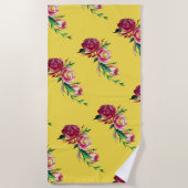 Rustikale Retro-Rose Strandtuch (Vorderseite)