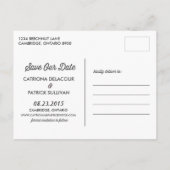 Rustikale Retro-Typografie Save the Date Postkarte (Rückseite)