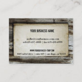 Rustikale Retro Vintage hölzerne Planke Visitenkarte (Rückseite)