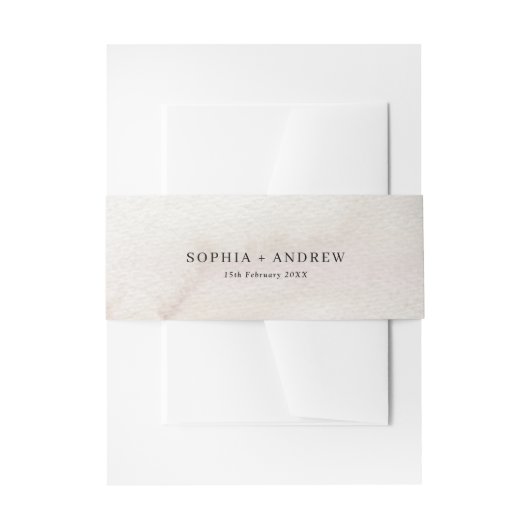 Rustikale Retro-Wasserfarbenhochzeit Einladungsbanderole (Vorderseite Beispiel)