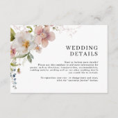 Rustikale Retro-Wildblume Hochzeitsdetails Begleitkarte (Vorderseite)